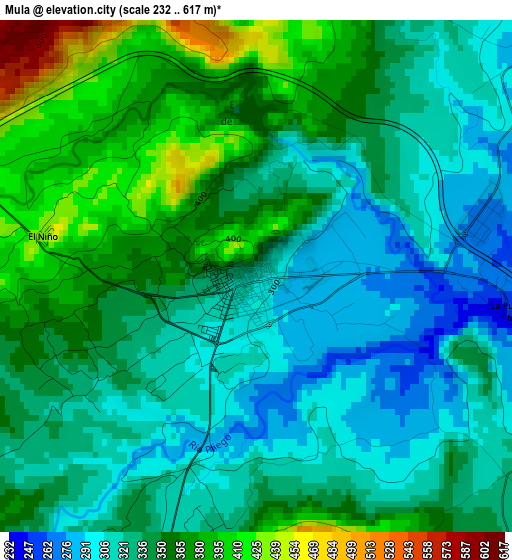 Mula elevation map