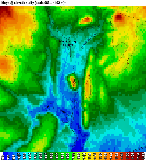 Moya elevation map