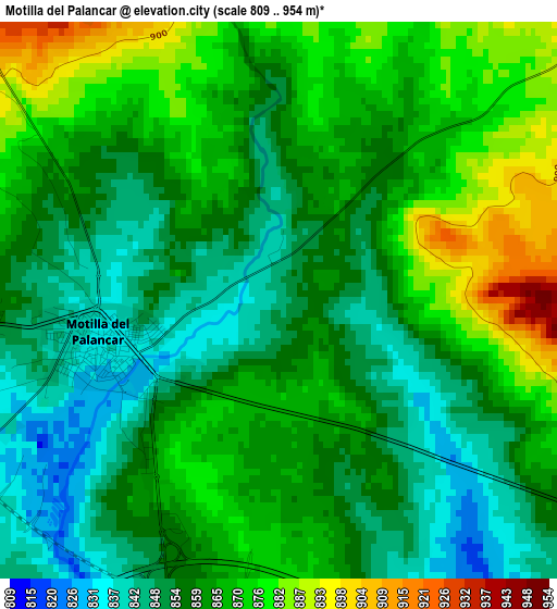 Motilla del Palancar elevation map