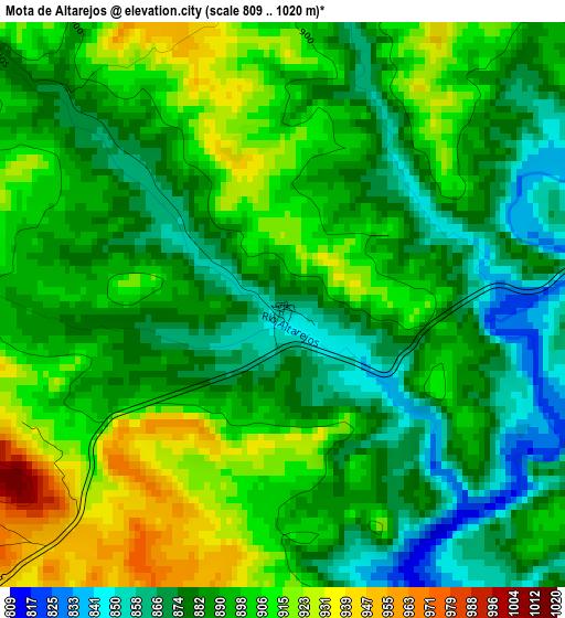 Mota de Altarejos elevation map