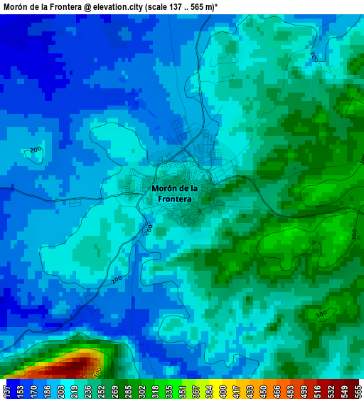 Morón de la Frontera elevation map