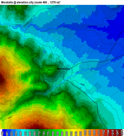 Moratalla elevation map