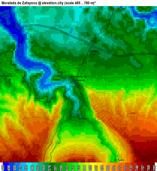 Moraleda de Zafayona elevation map