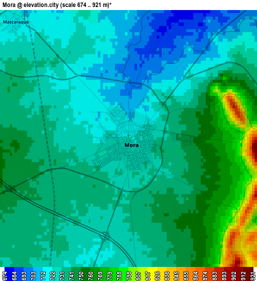 Mora elevation map