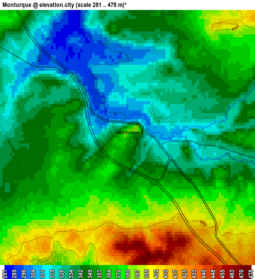 Monturque elevation map