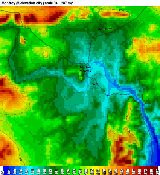 Montroy elevation map