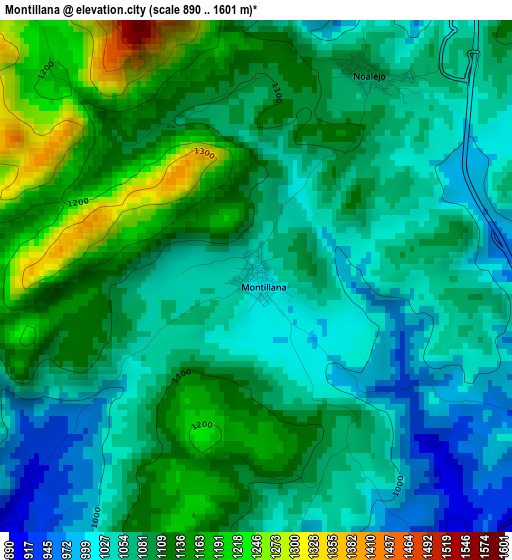 Montillana elevation map