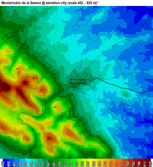 Monterrubio de la Serena elevation map