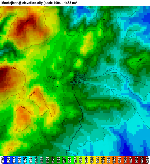 Montejicar elevation map