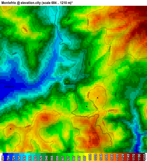 Montefrío elevation map