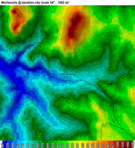 Montecorto elevation map