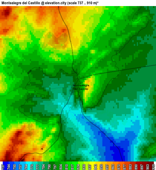 Montealegre del Castillo elevation map