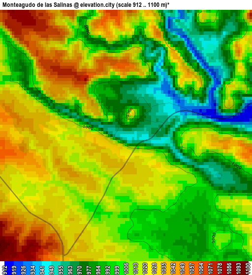 Monteagudo de las Salinas elevation map