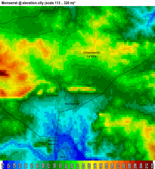 Monserrat elevation map