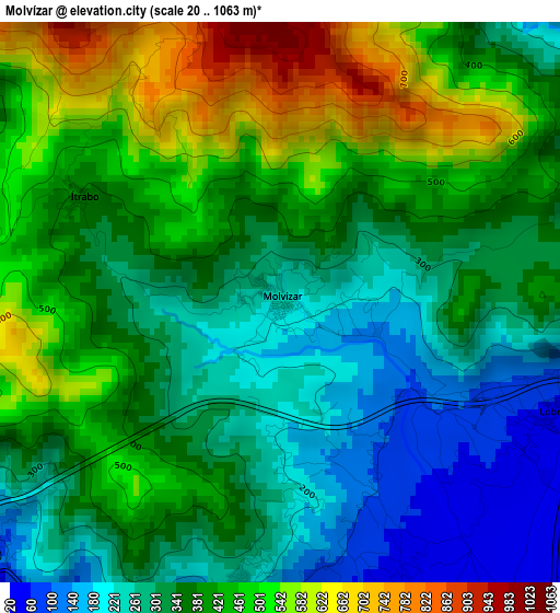 Molvízar elevation map