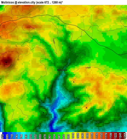 Molinicos elevation map