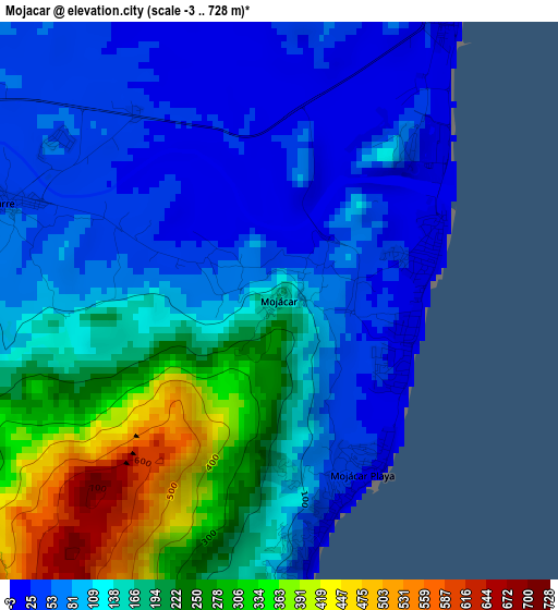 Mojacar elevation map