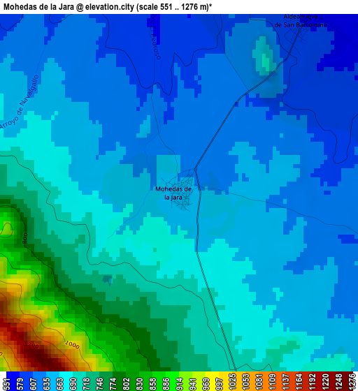 Mohedas de la Jara elevation map