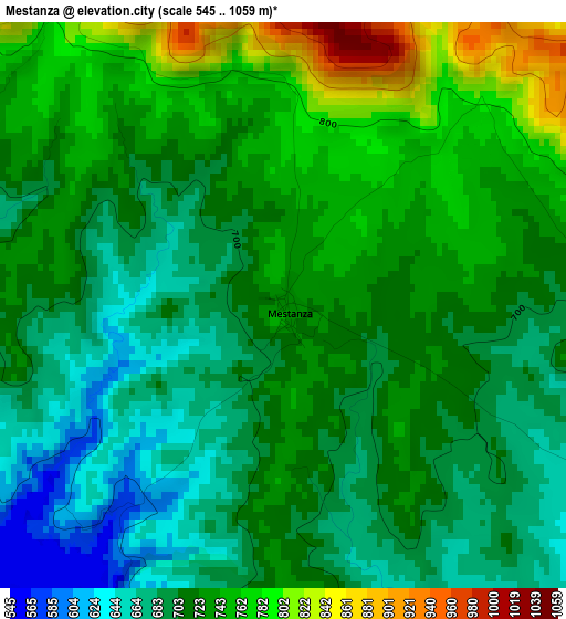 Mestanza elevation map