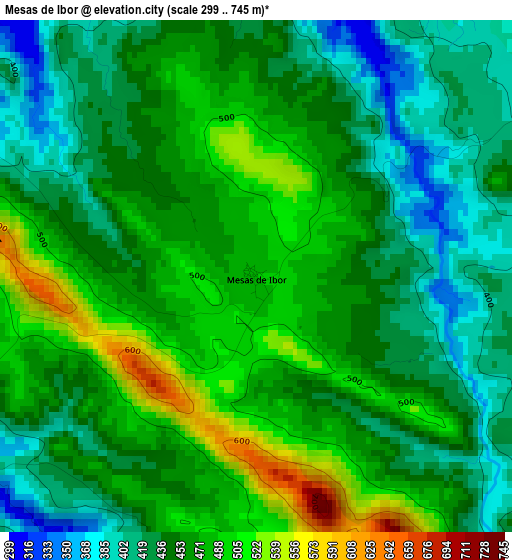 Mesas de Ibor elevation map