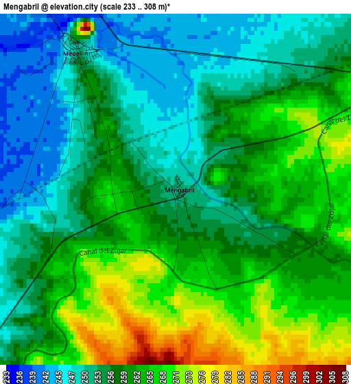 Mengabril elevation map