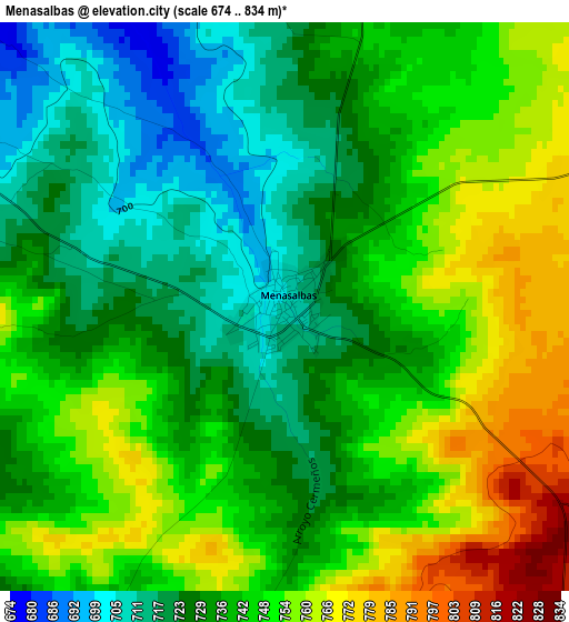 Menasalbas elevation map