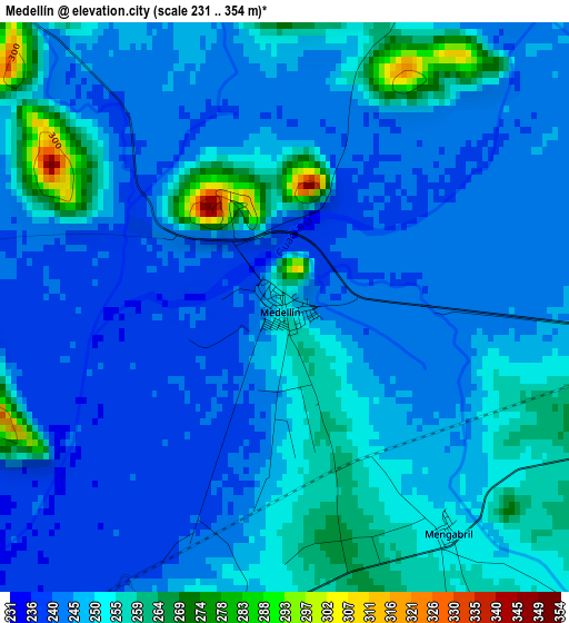 Medellín elevation map