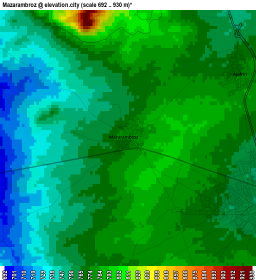 Mazarambroz elevation map