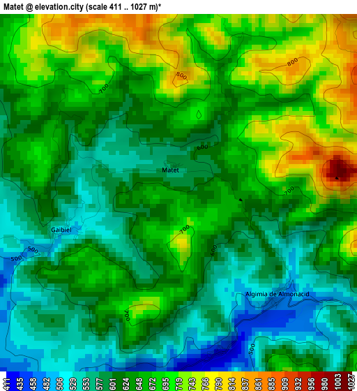 Matet elevation map