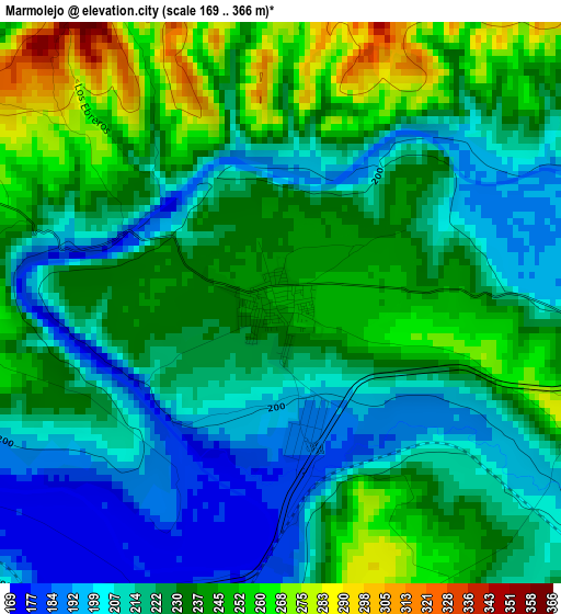 Marmolejo elevation map