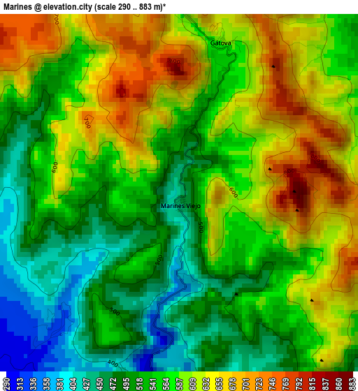 Marines elevation map