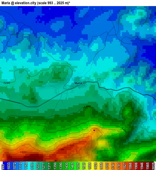 María elevation map