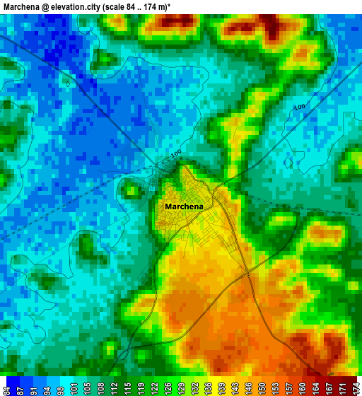 Marchena elevation map