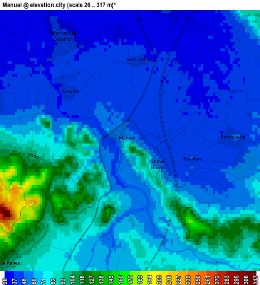 Manuel elevation map