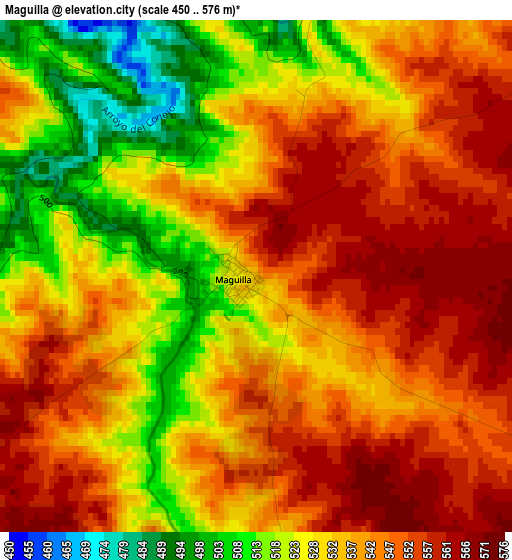 Maguilla elevation map