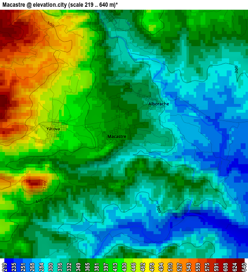 Macastre elevation map