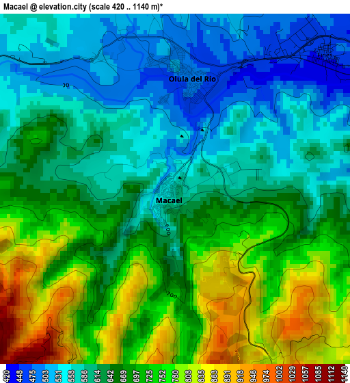 Macael elevation map