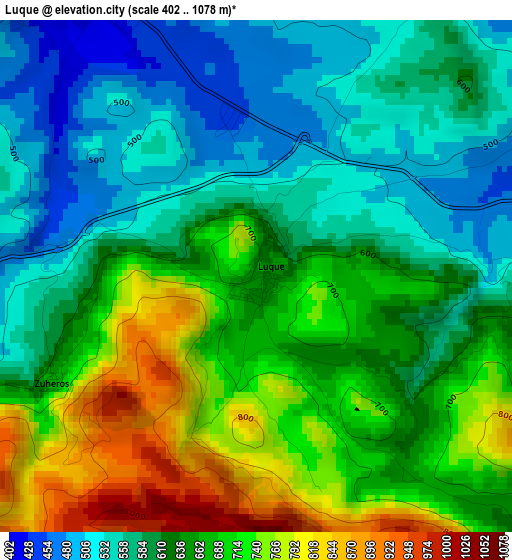 Luque elevation map