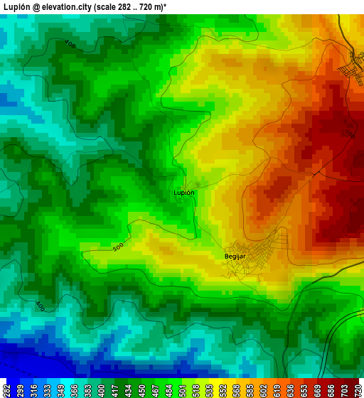 Lupión elevation map