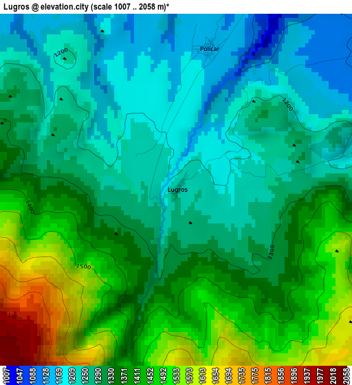 Lugros elevation map