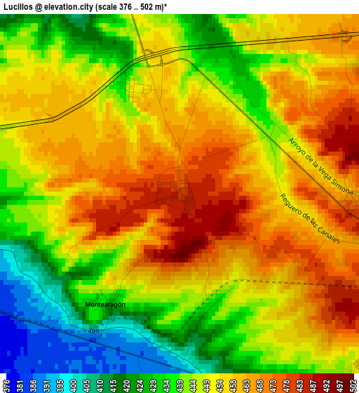 Lucillos elevation map