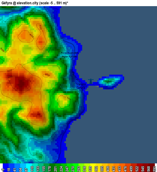 Géfyra elevation map