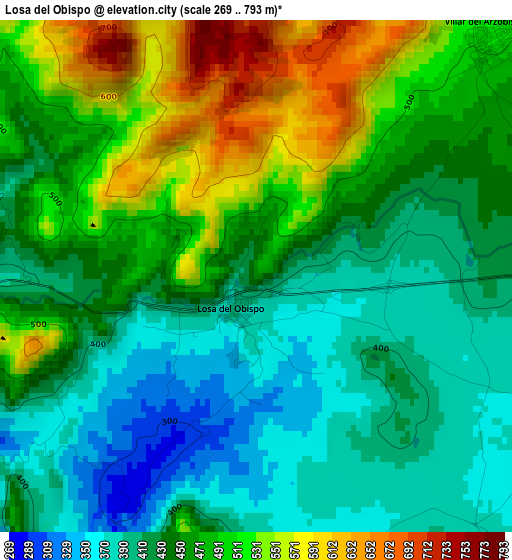 Losa del Obispo elevation map