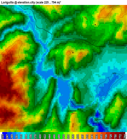 Loriguilla elevation map