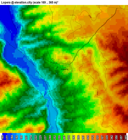 Lopera elevation map