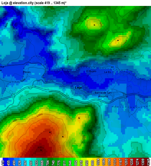 Loja elevation map