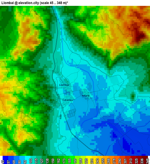 Llombai elevation map