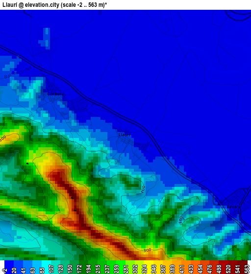 Llaurí elevation map