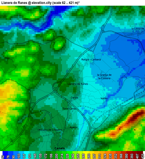 Llanera de Ranes elevation map