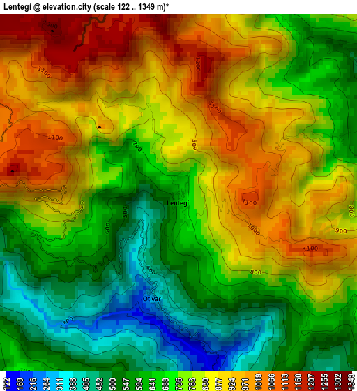 Lentegí elevation map